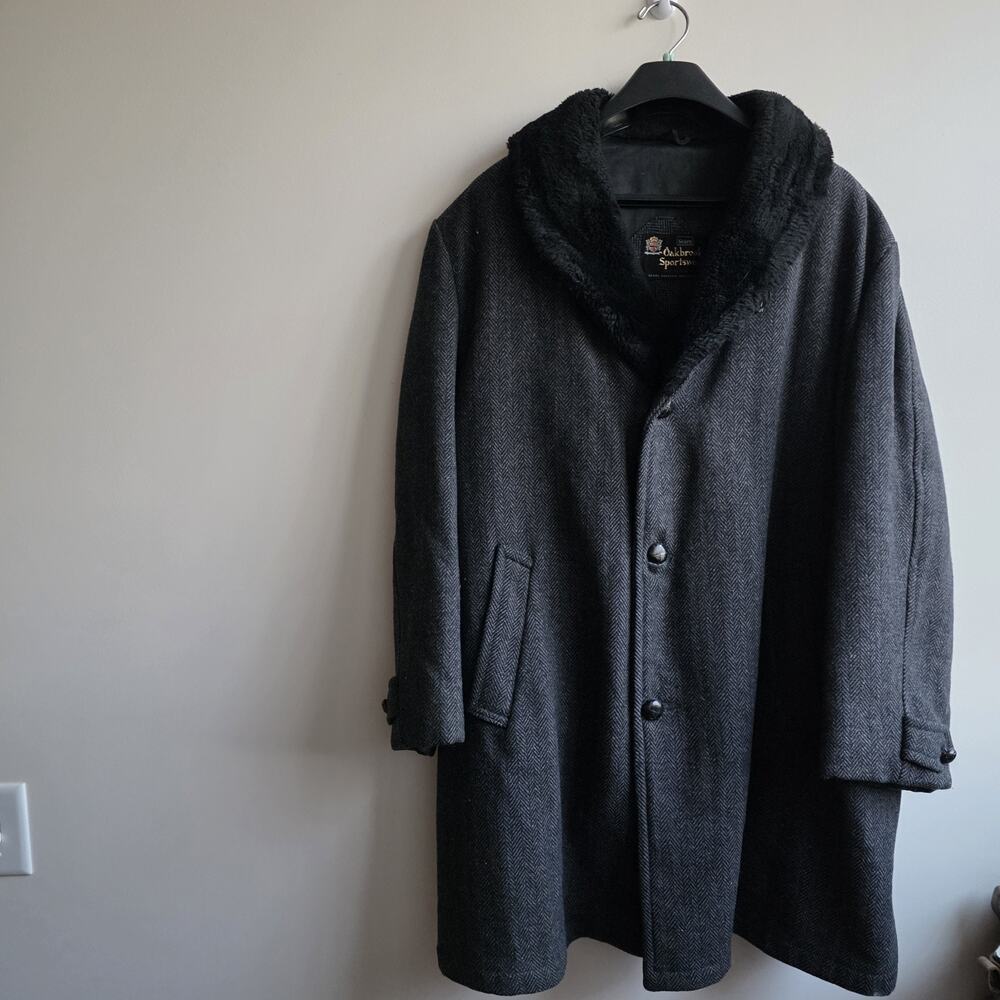 VTG Oakbrook Sportswear Mens Jacket Tweed Herringbone Gang Coat Gorp 50s 60s